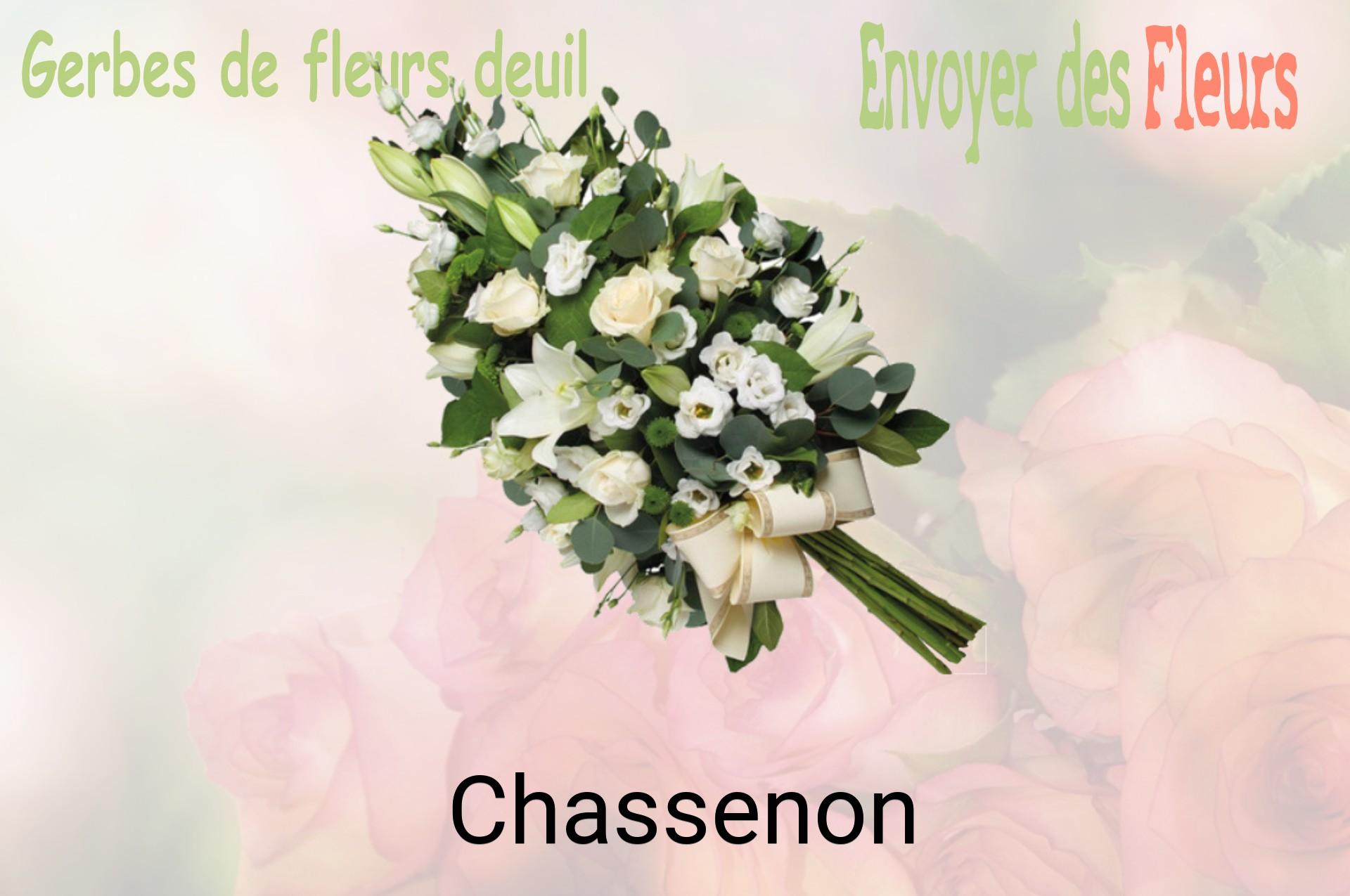 Gerbe de fleurs de deuil livrée à Chassenon
